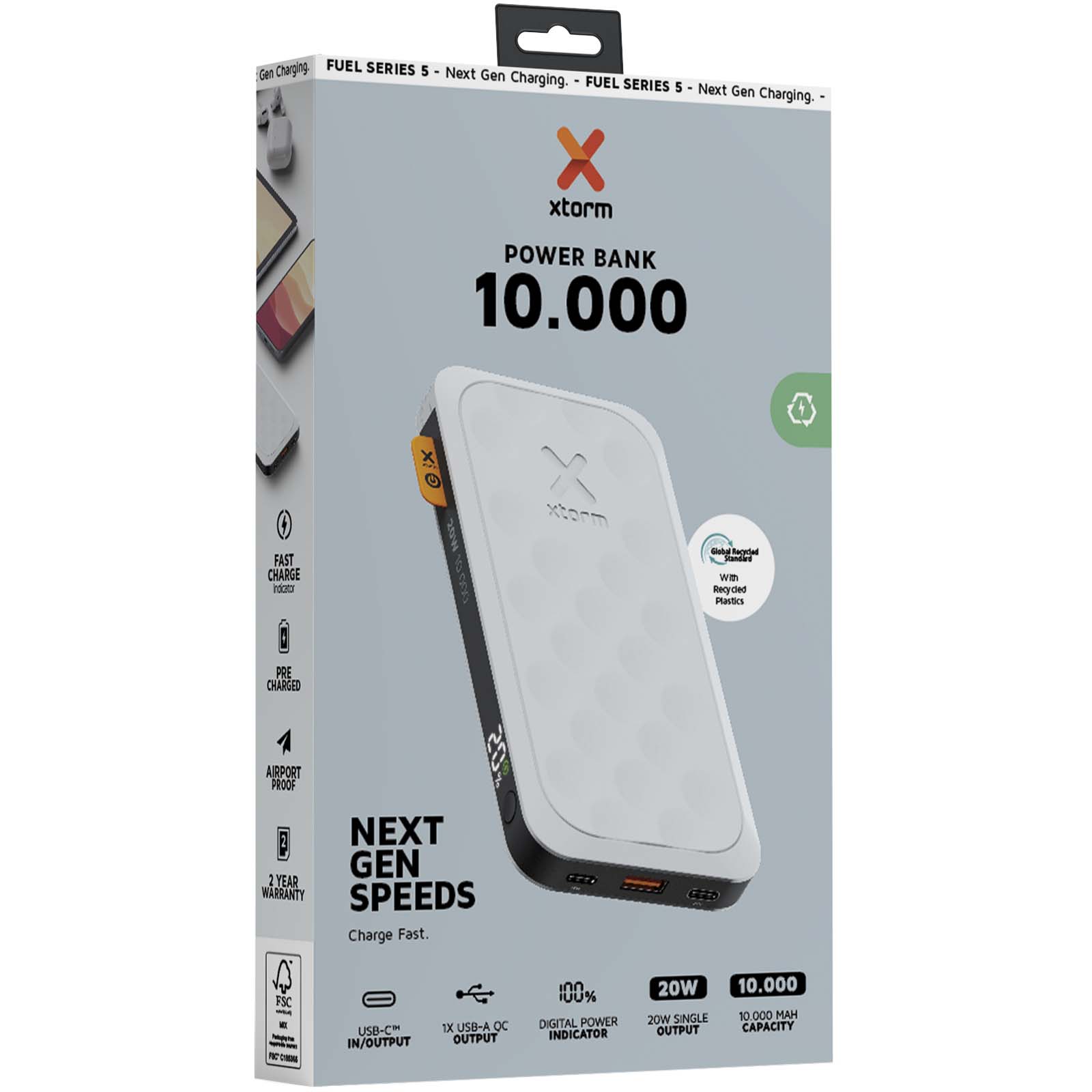 Batería externa de 10 000 mAh y 20 W Xtorm FS510 Fuel Series