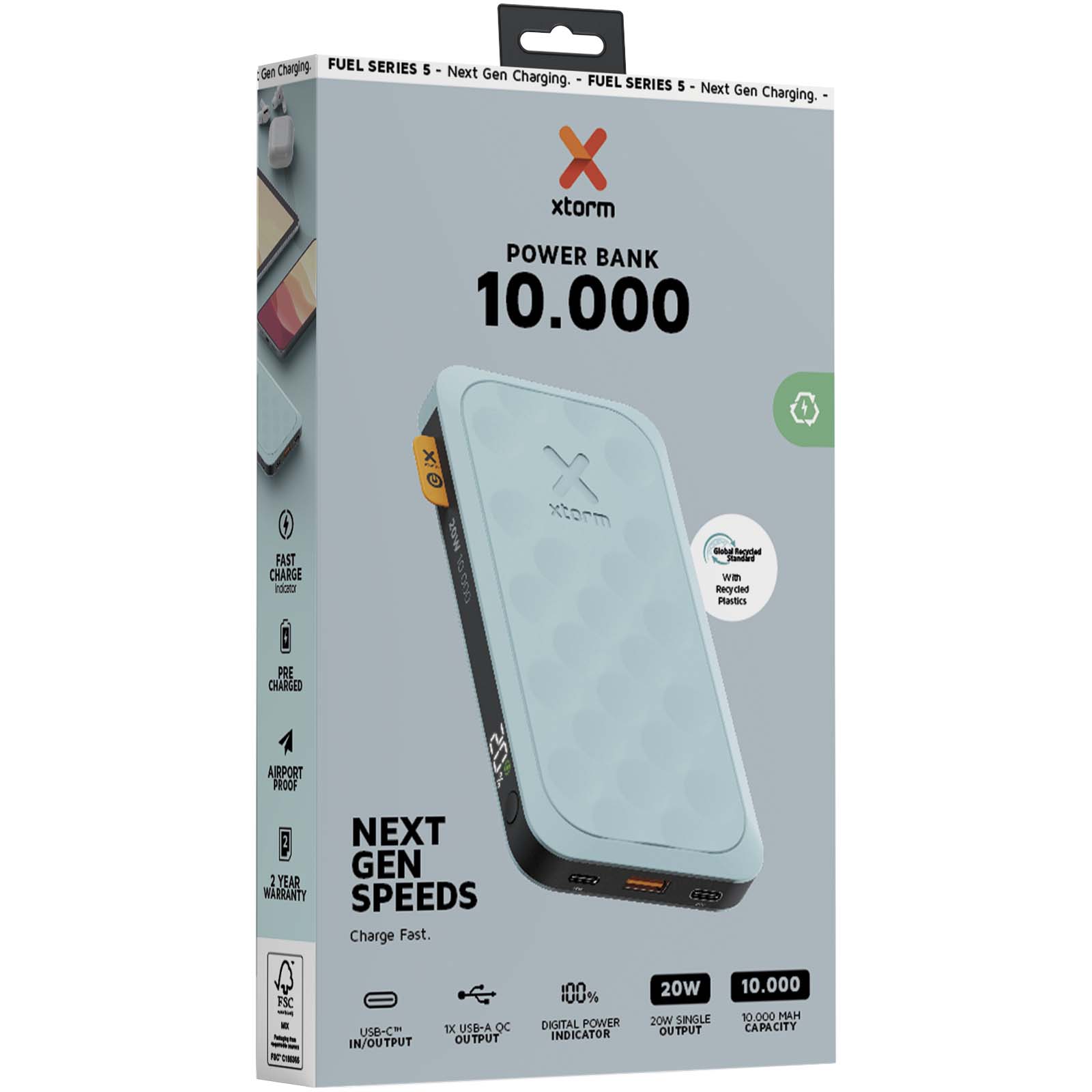 Batería externa de 10 000 mAh y 20 W Xtorm FS510 Fuel Series