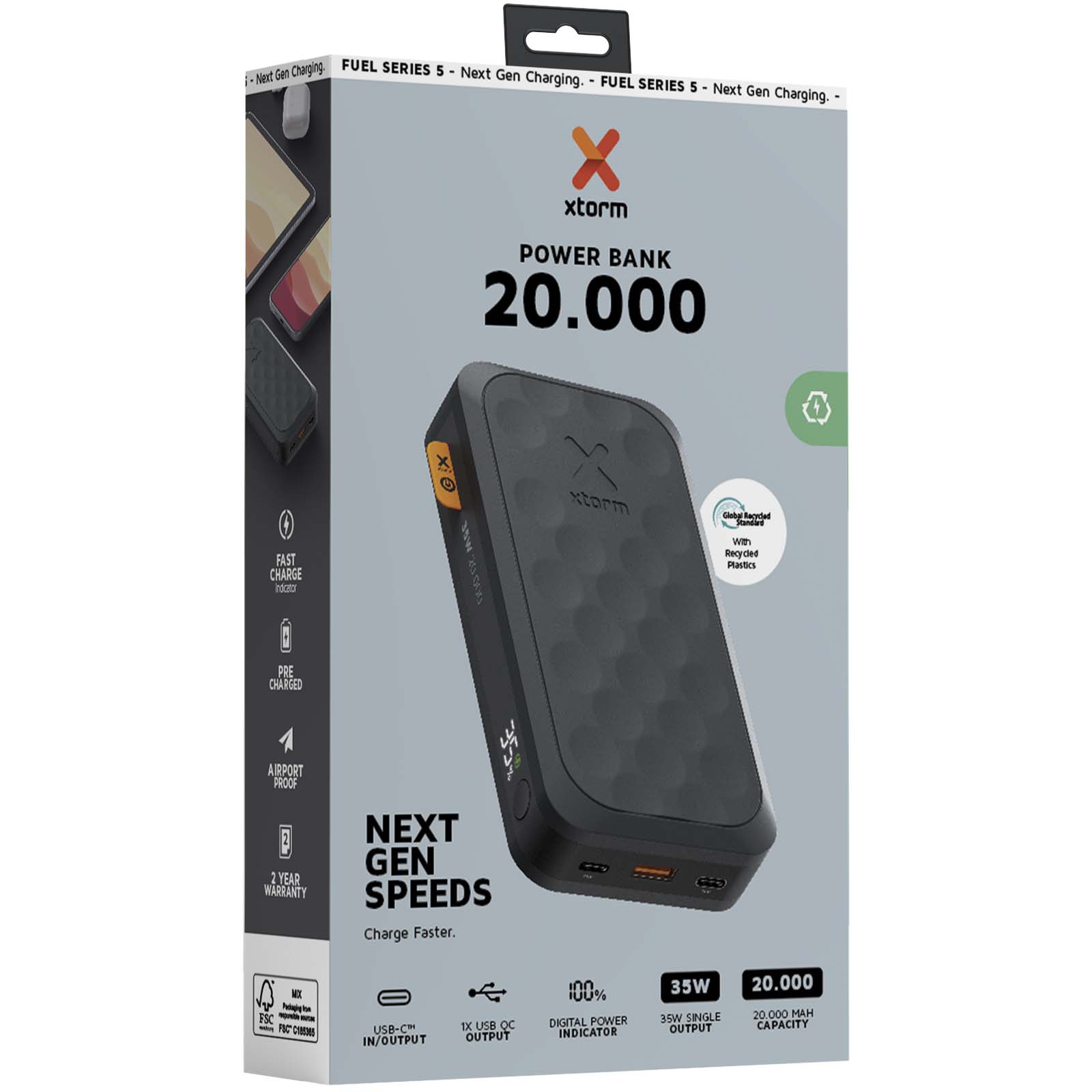 Batería externa de 20 000 mAh y 35 W Xtorm FS520 Fuel Series