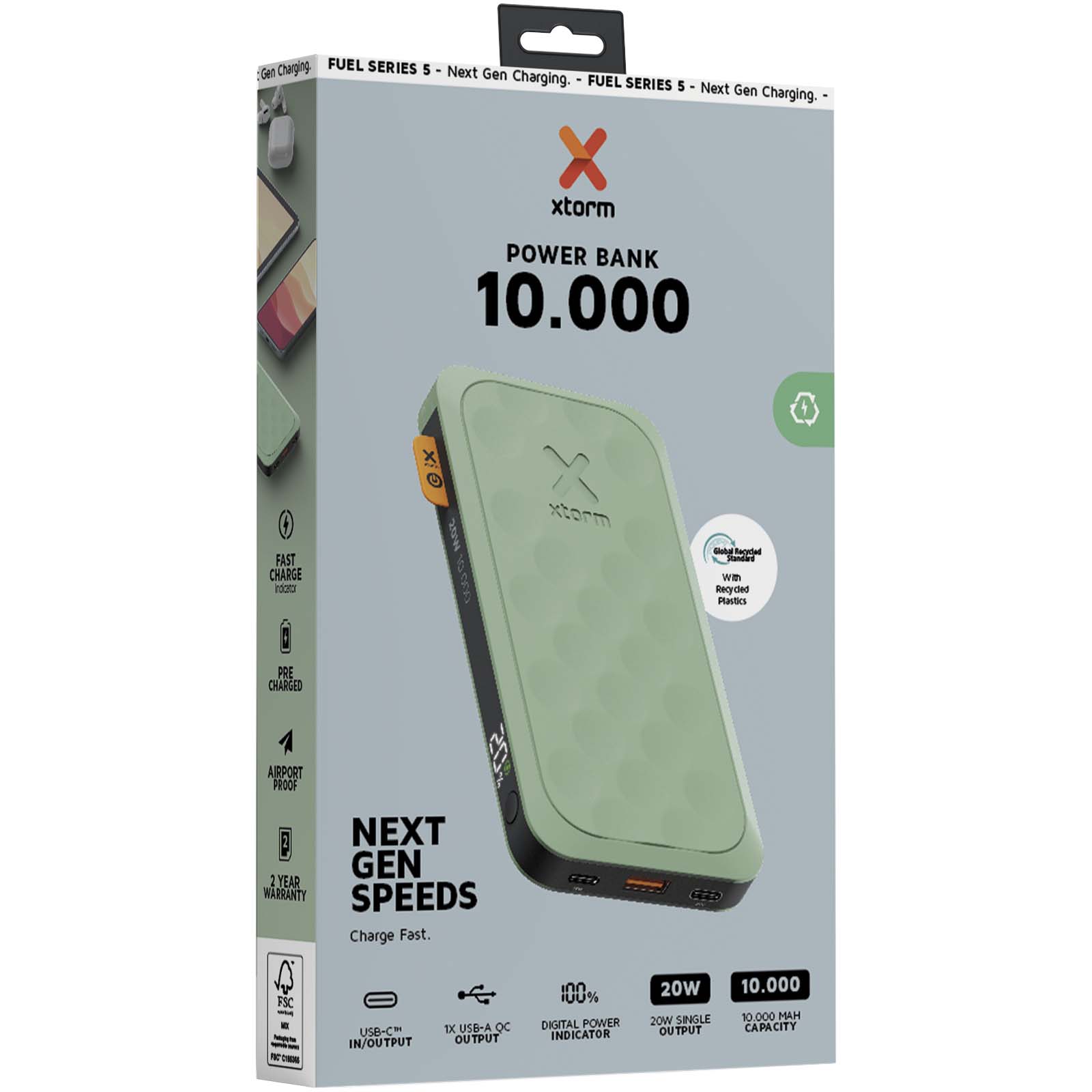 Batería externa de 10 000 mAh y 20 W Xtorm FS510 Fuel Series