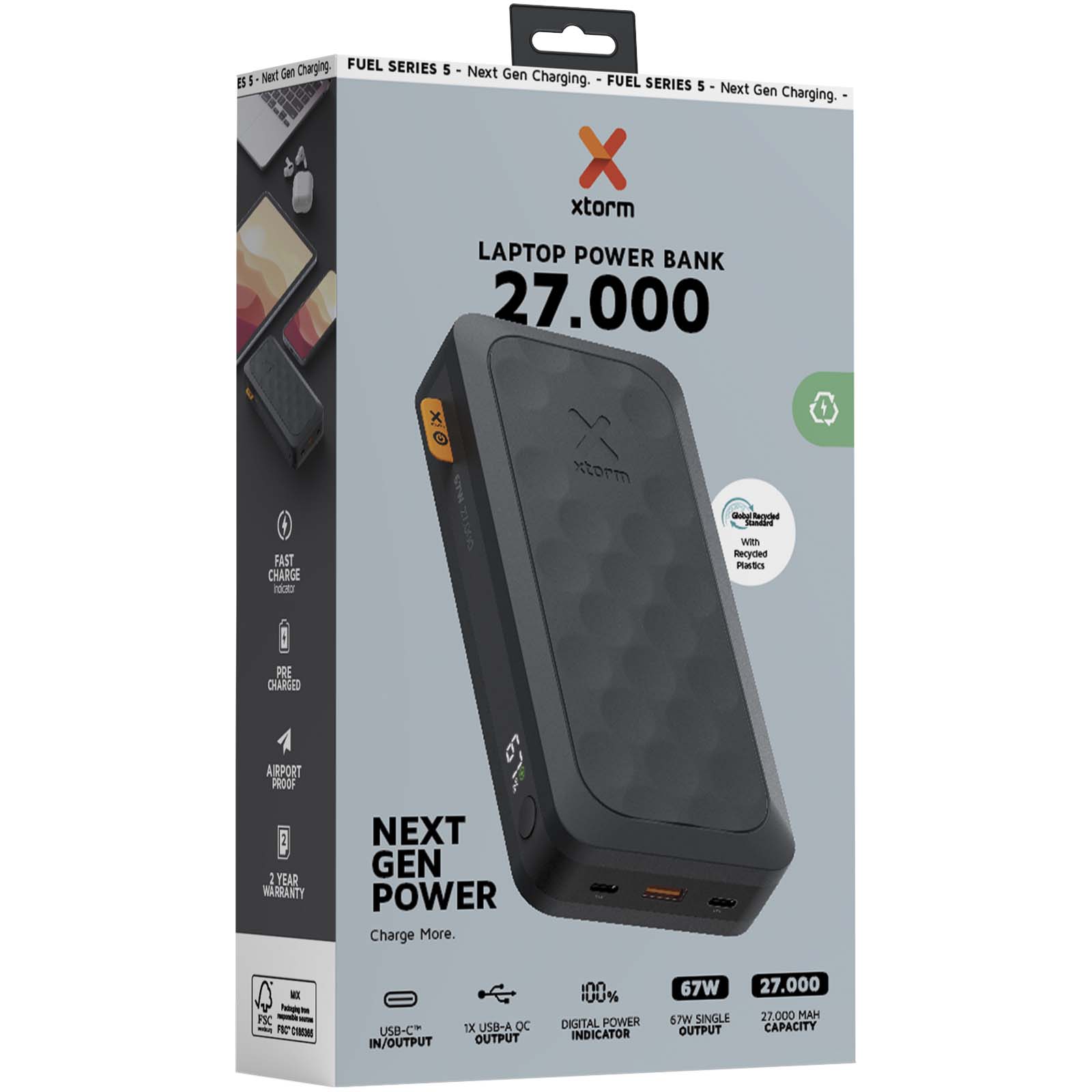 Batería externa de 27 000 mAh y 67 WXtorm FS5271 Fuel Series