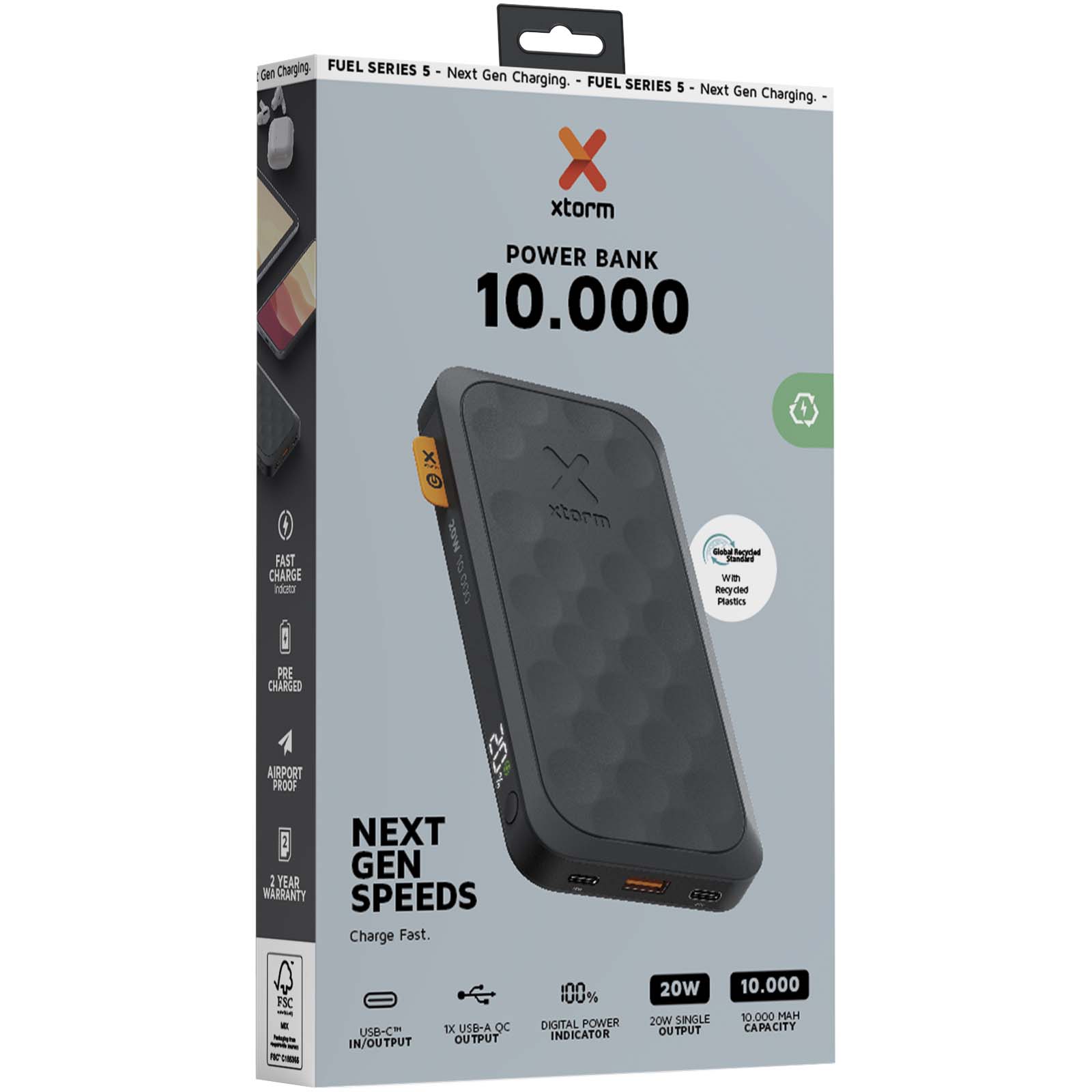 Batería externa de 10 000 mAh y 20 W Xtorm FS510 Fuel Series