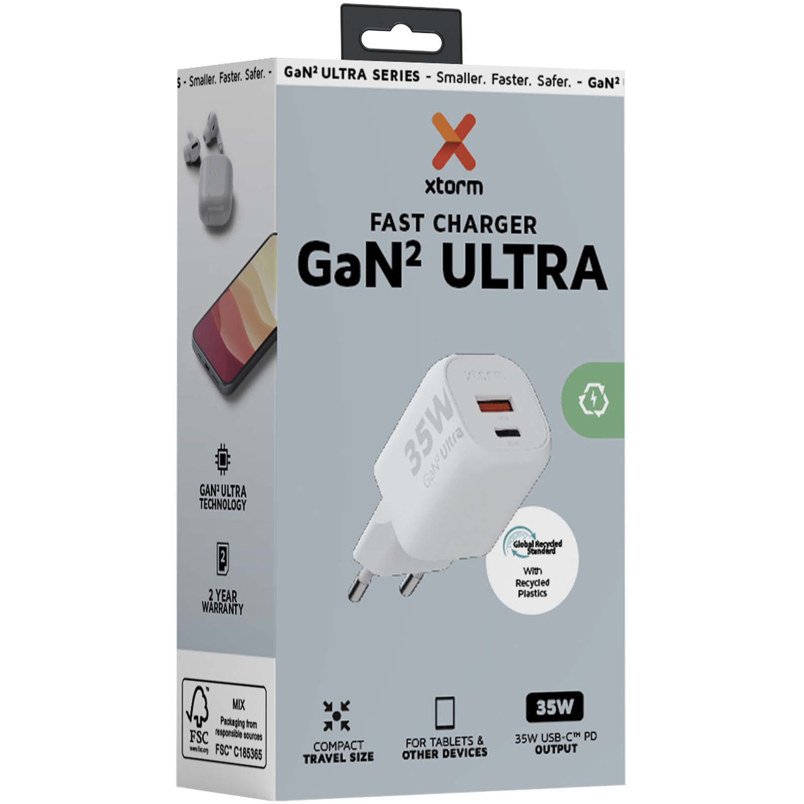 Cargador de pared de 35 W Xtorm XEC035 GaN² Ultra