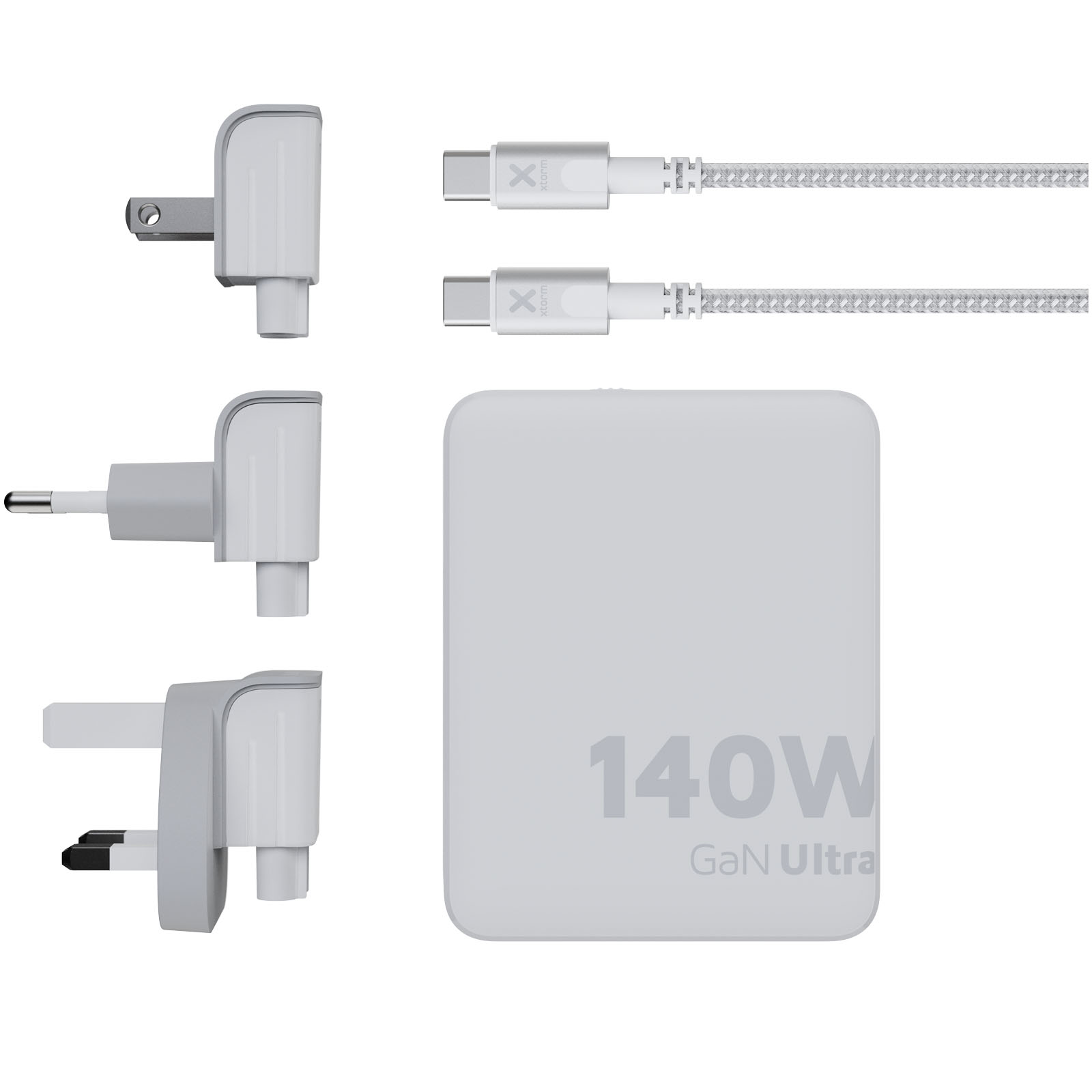 Cargador de viaje de 140 W con cable USB-C PD de 240 W Xtorm XVC2140 GaN Ultra