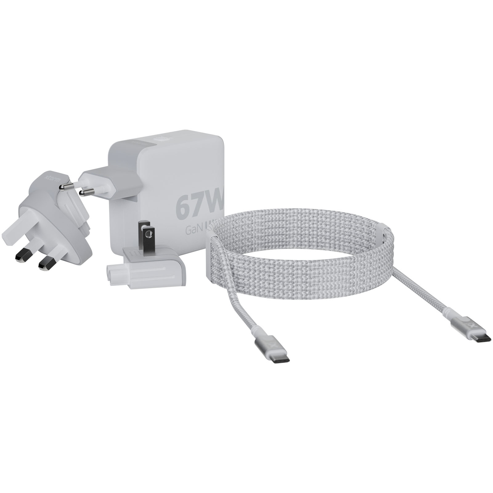Cargador de viaje de 67 W con cable USB-C PD de 100 W Xtorm XVC2067 GaN Ultra
