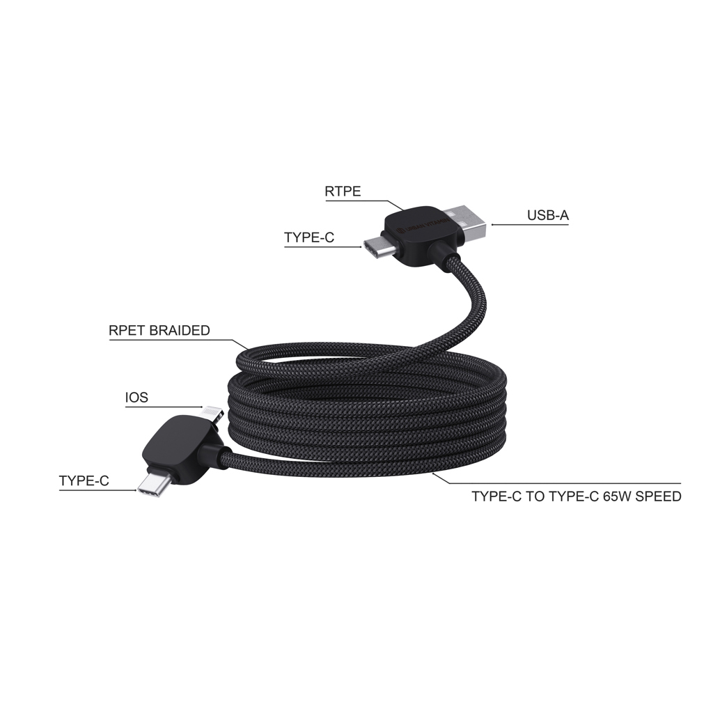 Cable magnético TPE/PET reciclado Urban Vitamin Stockton 65W