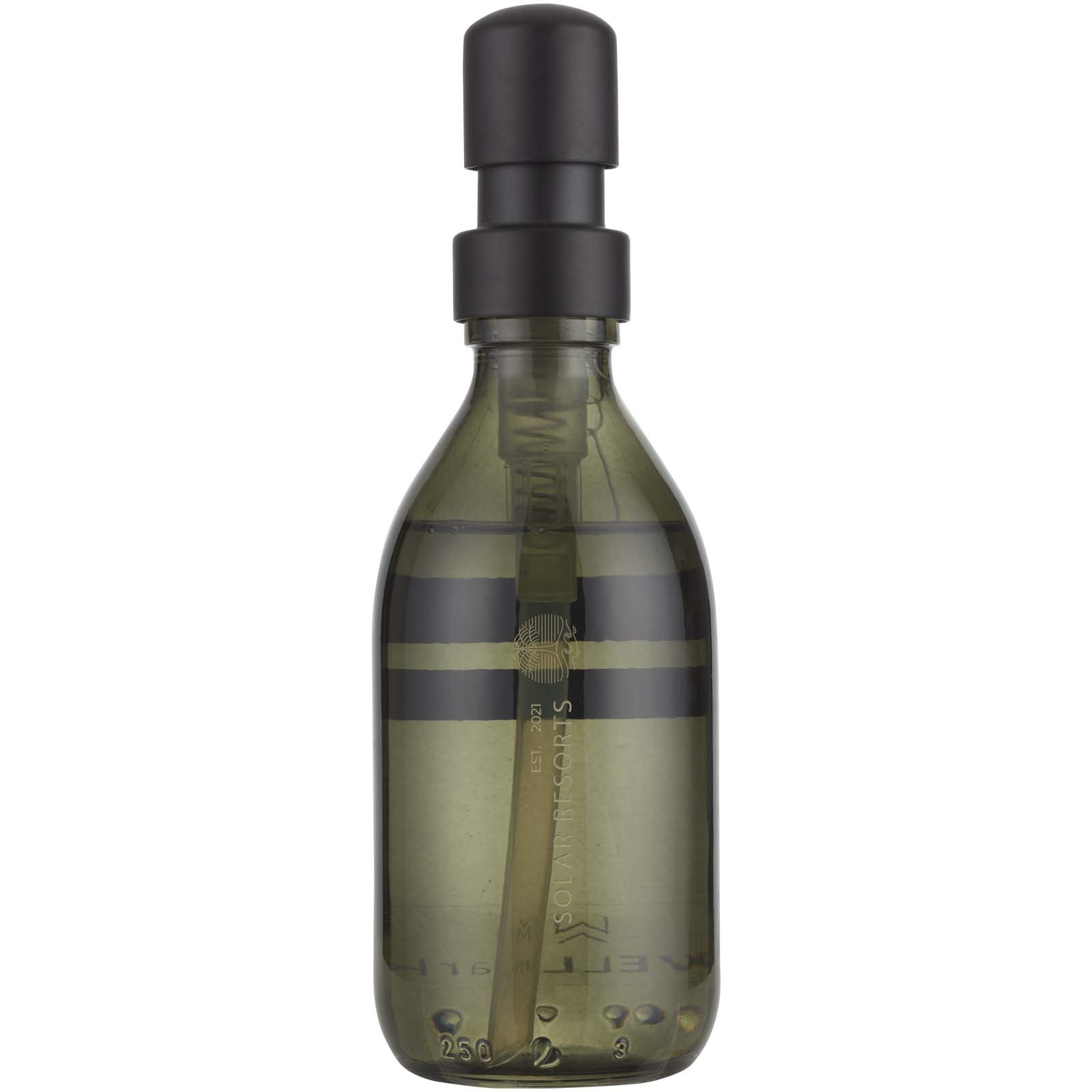 Dispensador de jabón de manos de 200 ml y juego de velas aromáticas de 150 g con fragancia de ámbar oscuro Wellmark Discovery