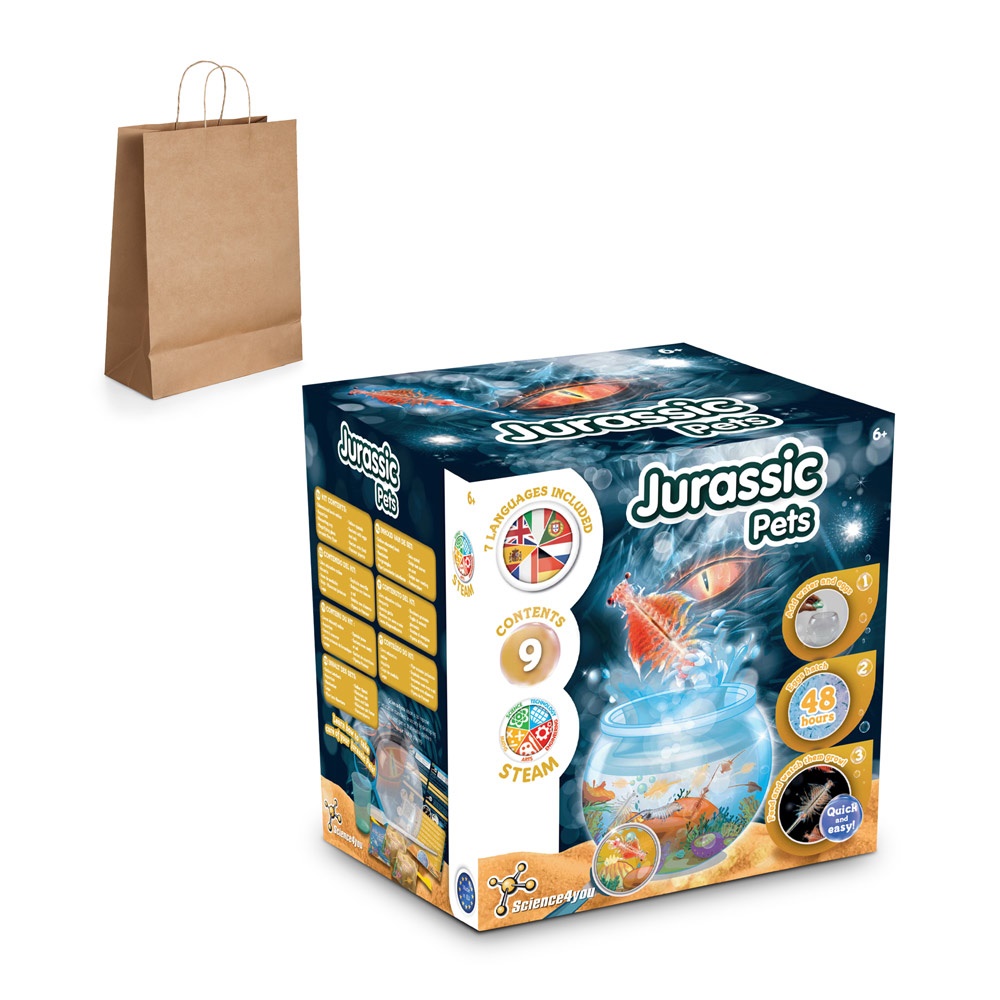 Jurassic Pets Kit II. Juego educativo suministrado con una bolsa de regalo de papel kraft (115 g/m²)