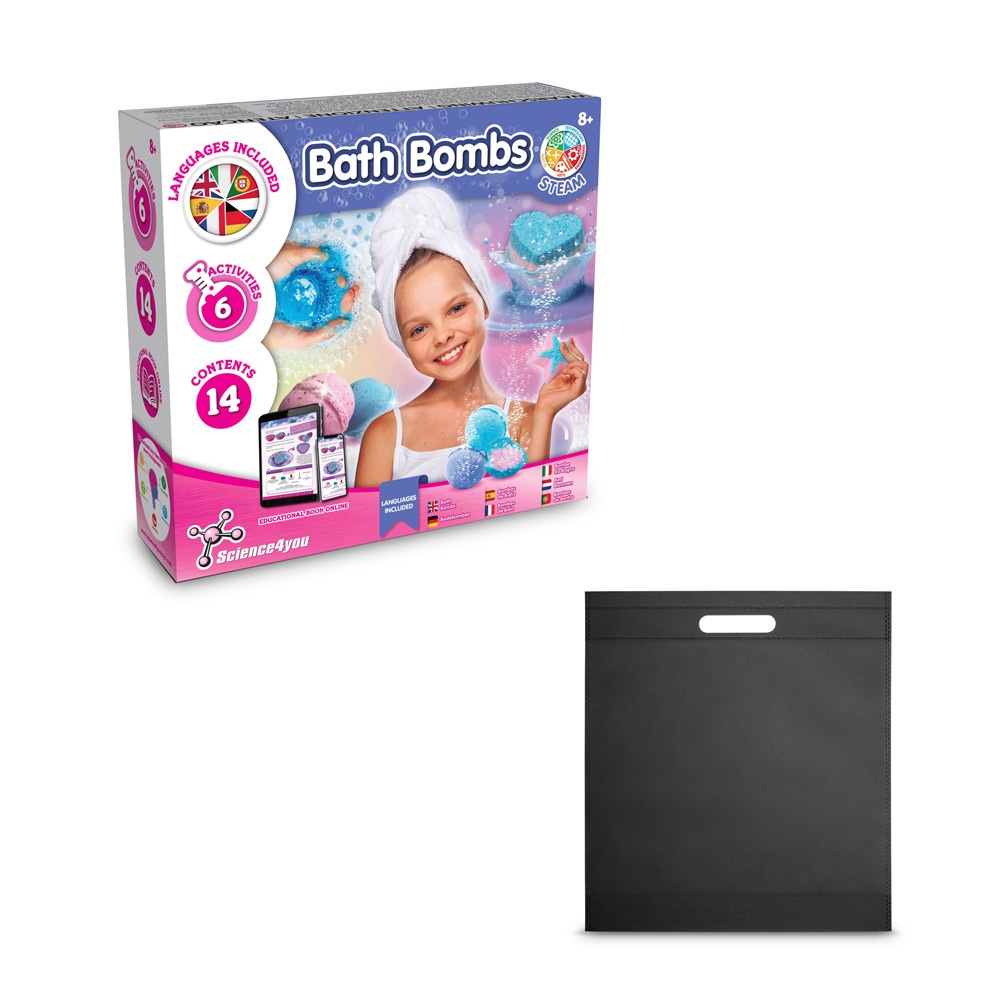 Bath Bombs Kit IV. Juguete educativo suministrado con una bolsa de regalo de non woven (80 g/m²)