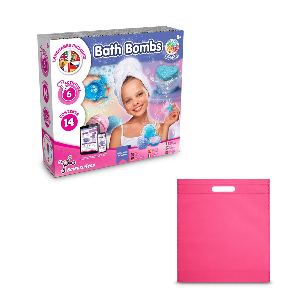 Bath Bombs Kit IV. Juguete educativo suministrado con una bolsa de regalo de non woven (80 g/m²)