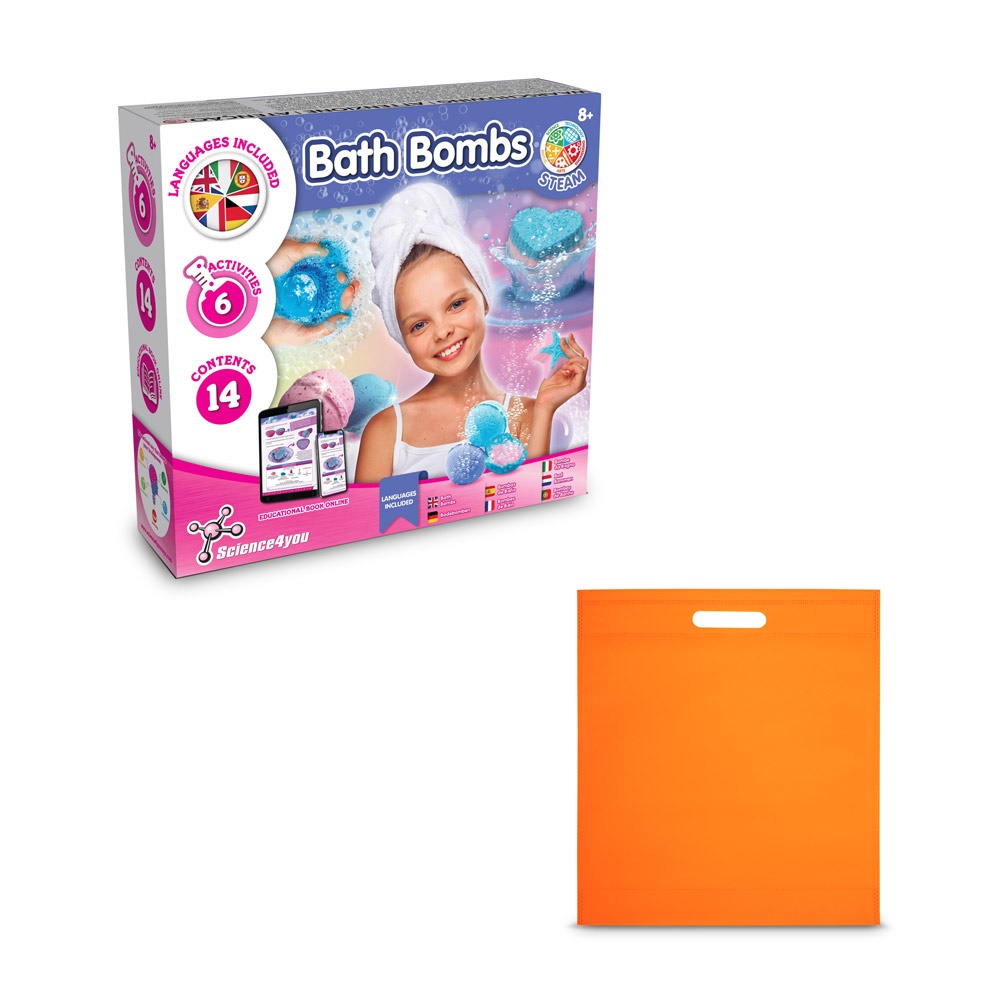 Bath Bombs Kit IV. Juguete educativo suministrado con una bolsa de regalo de non woven (80 g/m²)