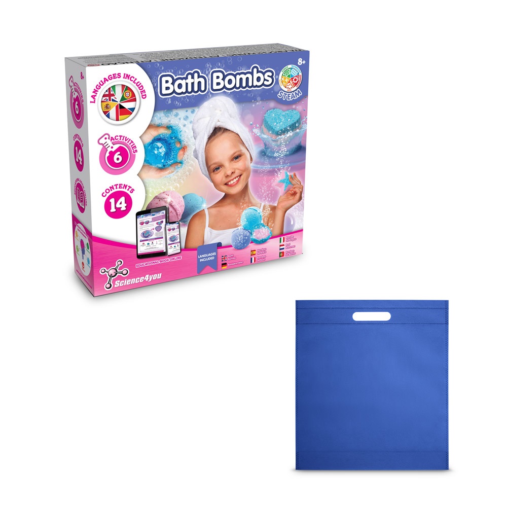 Bath Bombs Kit IV. Juguete educativo suministrado con una bolsa de regalo de non woven (80 g/m²)