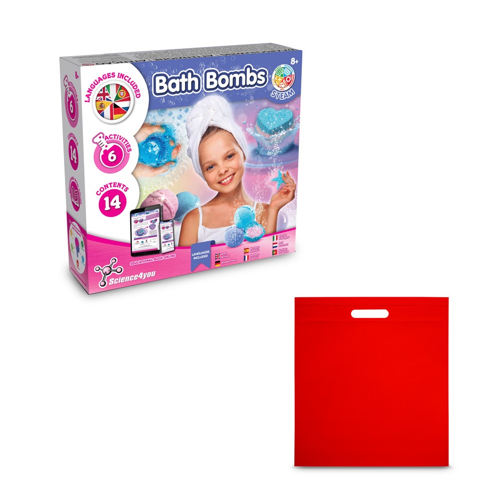 Bath Bombs Kit IV. Juguete educativo suministrado con una bolsa de regalo de non woven (80 g/m²)