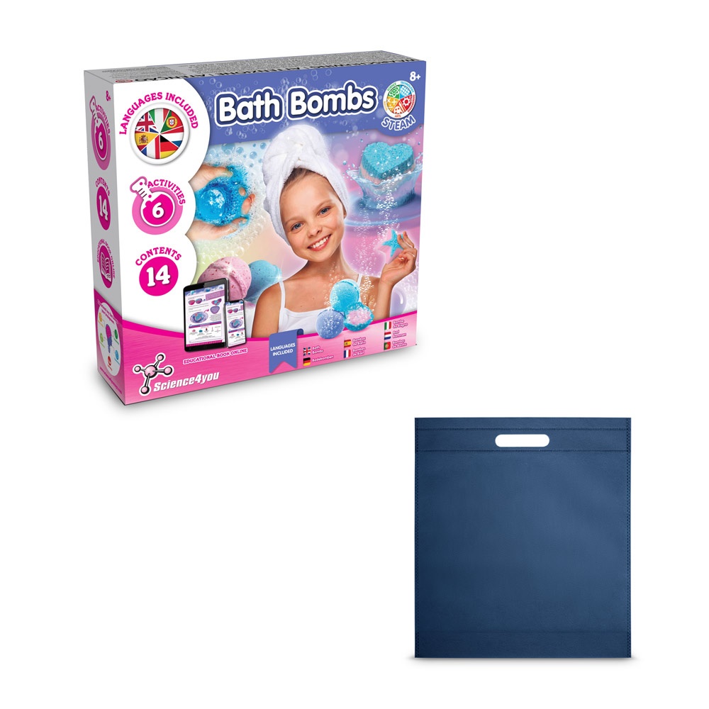 Bath Bombs Kit IV. Juguete educativo suministrado con una bolsa de regalo de non woven (80 g/m²)