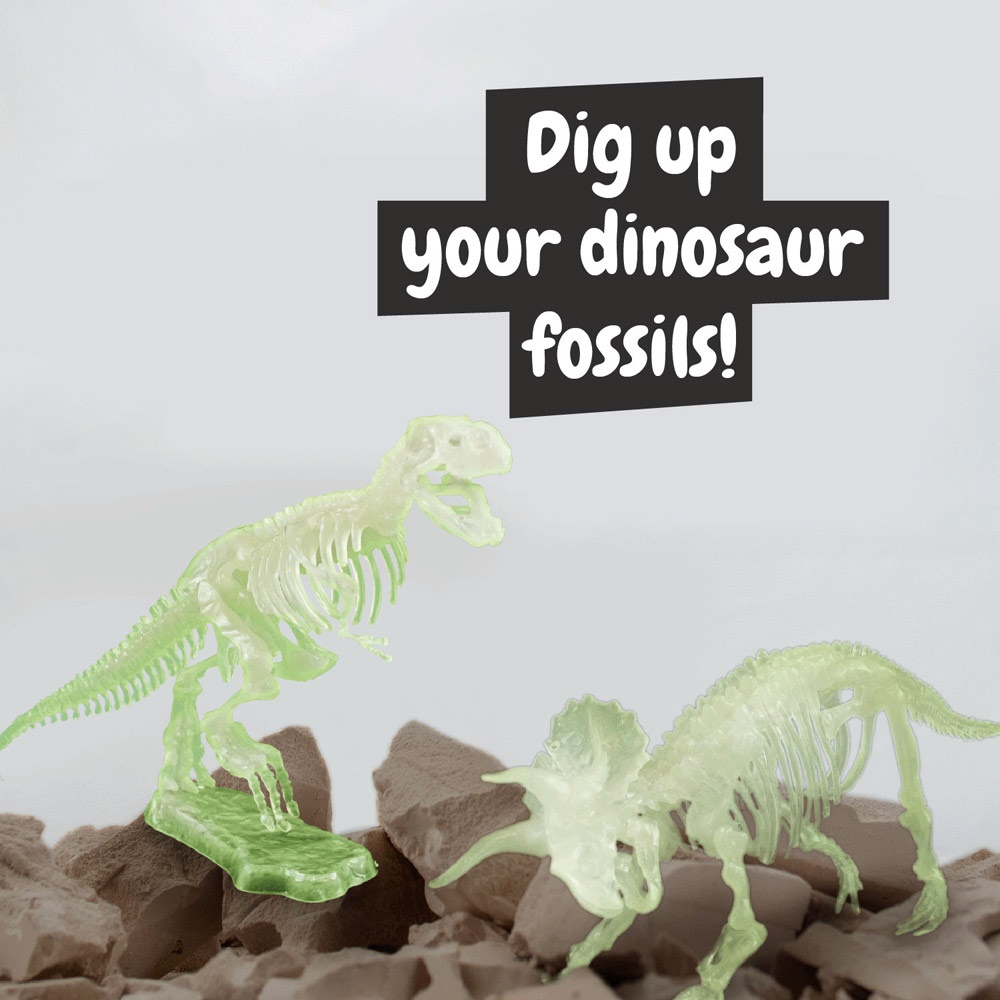 2 in 1 Fossil Excavation Kit II. Juego educativo suministrado con una bolsa de regalo de papel kraft (90 g/m²)