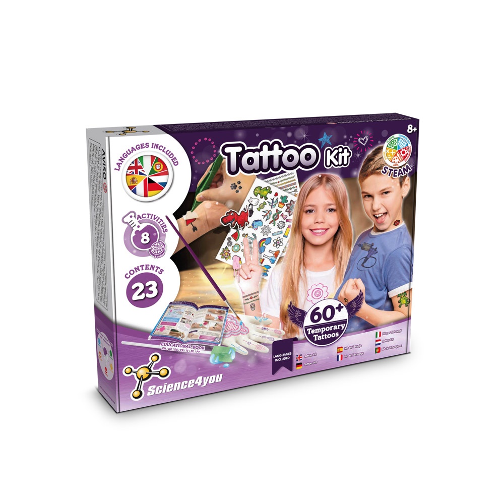 Tattoo Factory Kit III. Juego educativo suministrado con una bolsa de regalo de papel kraft (115 g/m²)