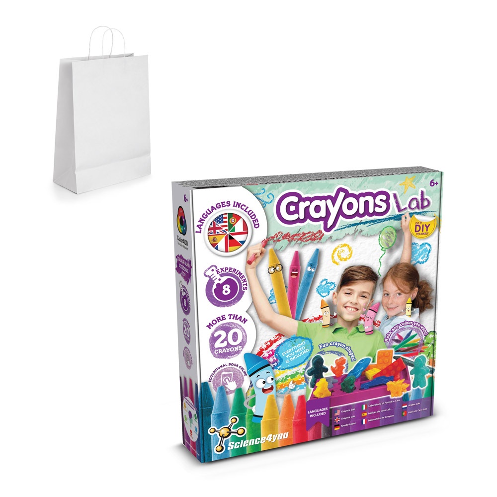 Crayon Factory Kit III. Juego educativo suministrado con una bolsa de regalo de papel kraft (100 g/m²)