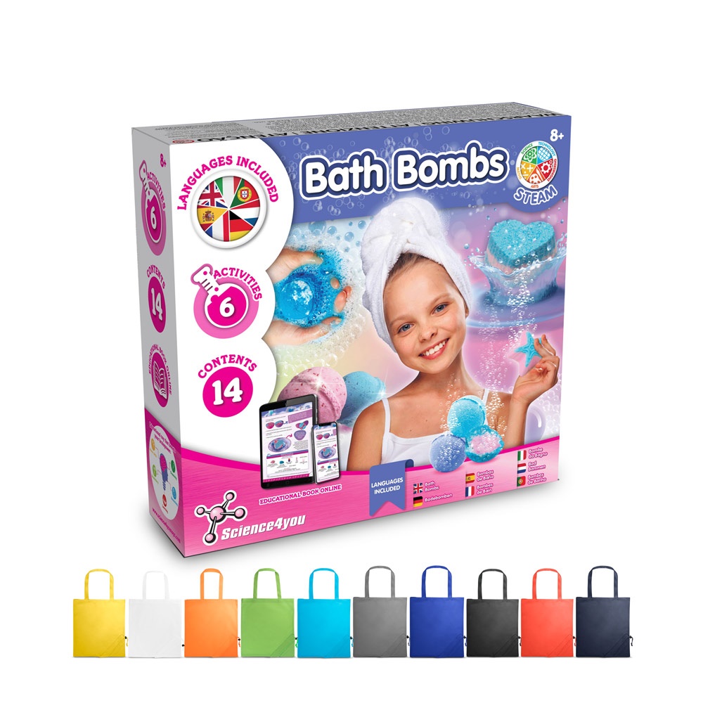 Bath Bombs Kit V. Juguete educativo suministrado con una bolsa de regalo plegable de 190T