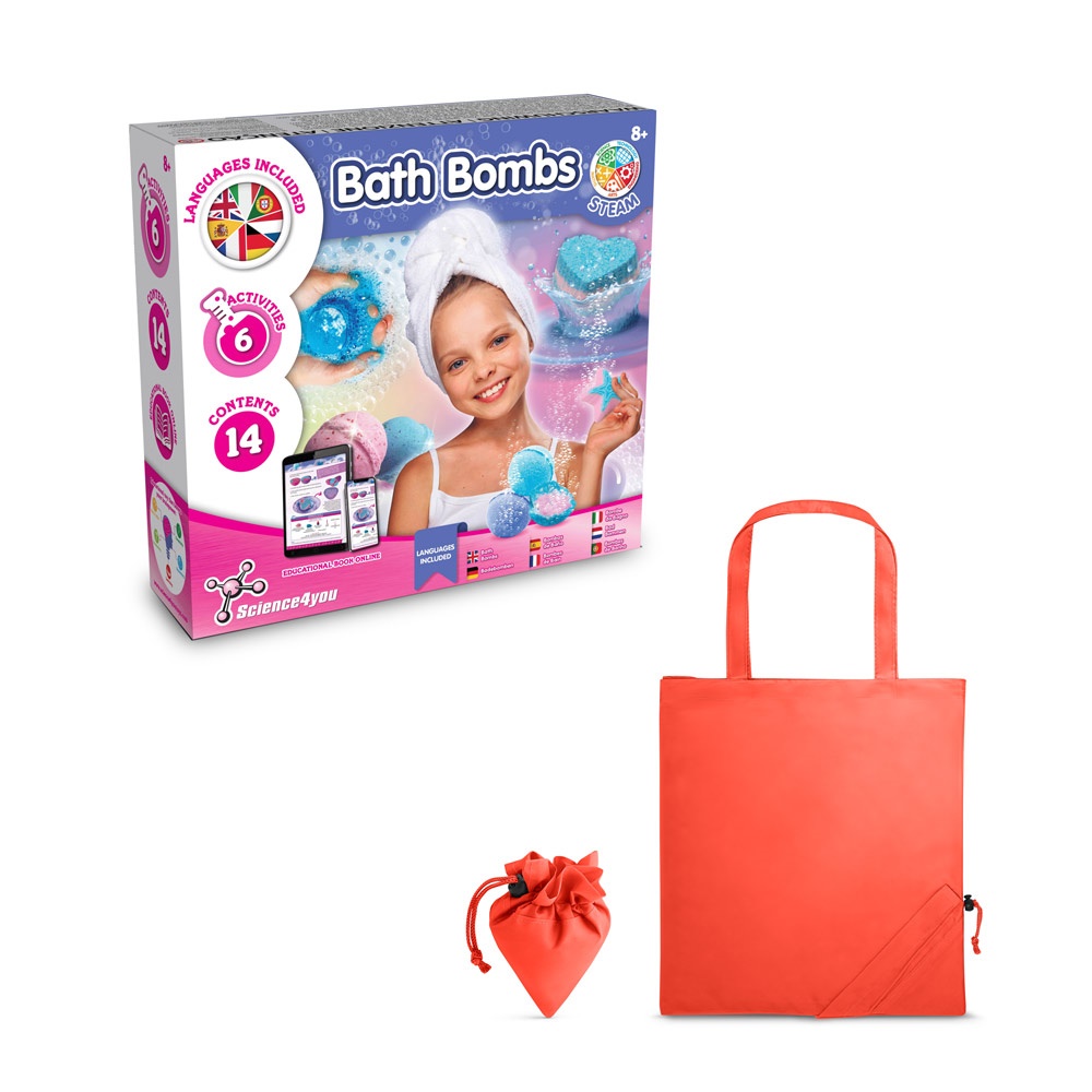 Bath Bombs Kit V. Juguete educativo suministrado con una bolsa de regalo plegable de 190T