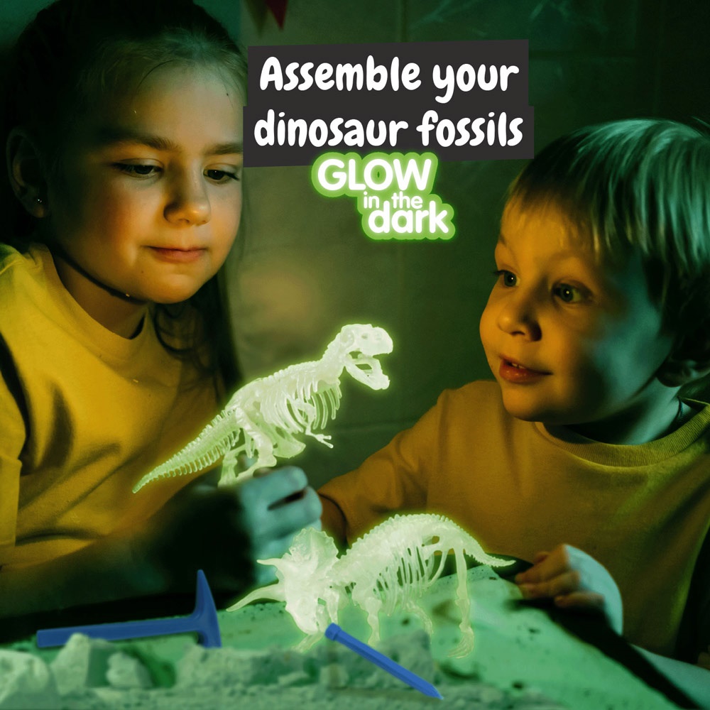 2 in 1 Fossil Excavation Kit V. Juego educativo suministrado con una bolsa de regalo plegable de 190T