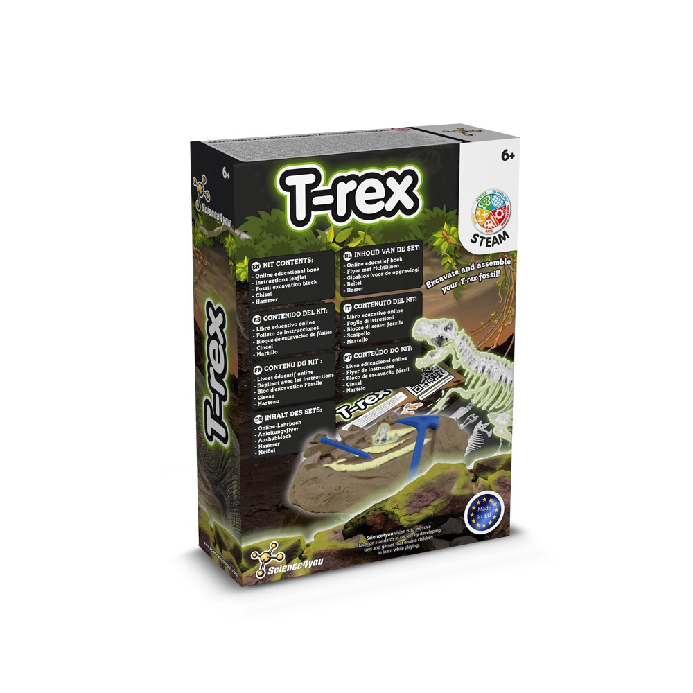 Fossil Excavation Kit V. Juego educativo suministrado con una bolsa de regalo plegable de 190T