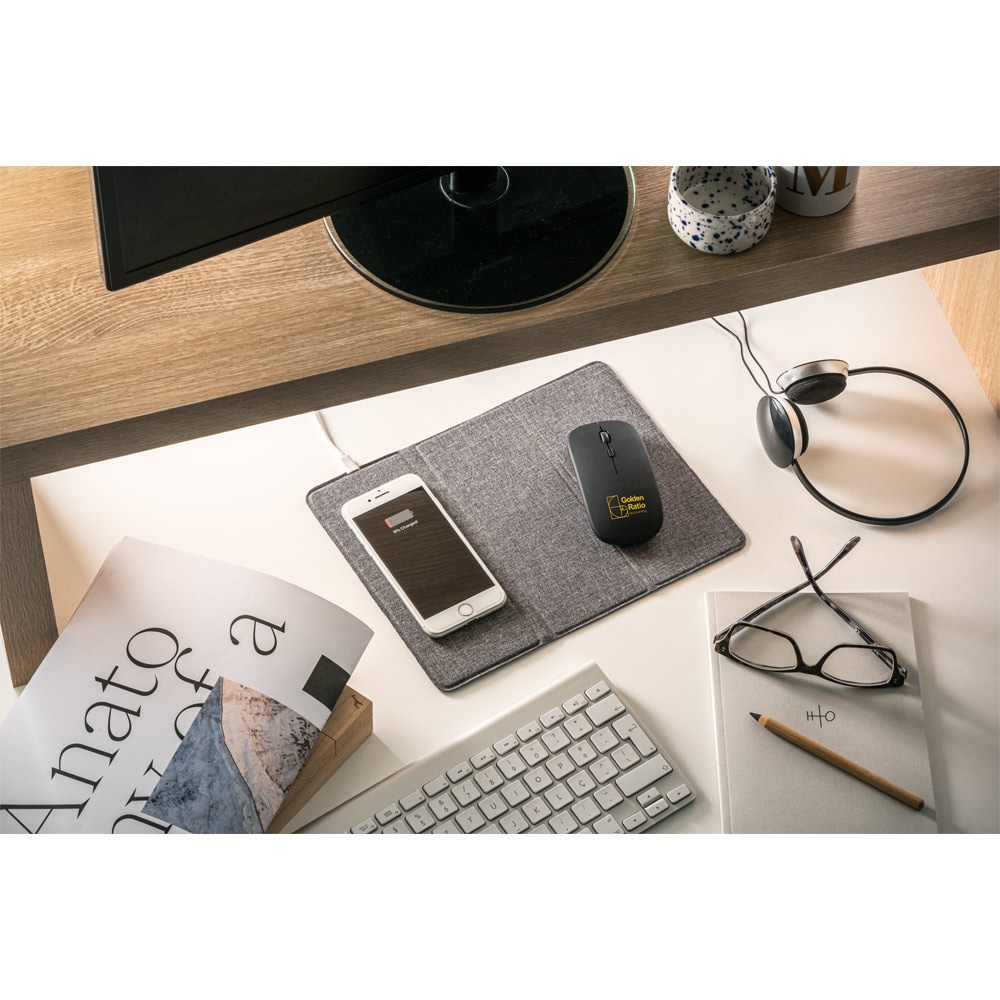 KHAN. Ratón inalámbrico con batería de 500mAh, fabricado en ABS reciclado (100% rABS)
