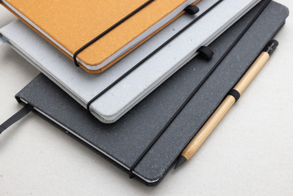 Libreta A5 de cuero reciclado de tapa dura