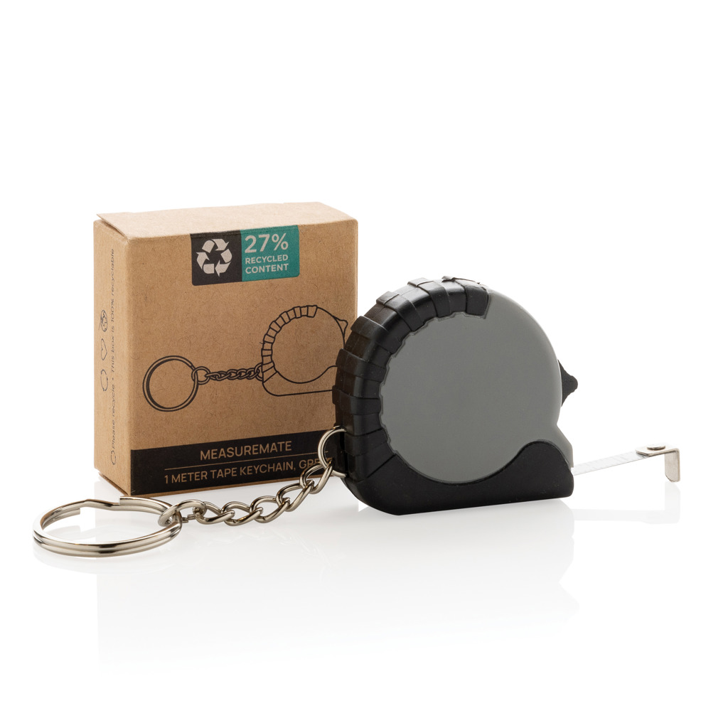 Llavero con cinta de 1m de ABS reciclado MeasureMate RCS