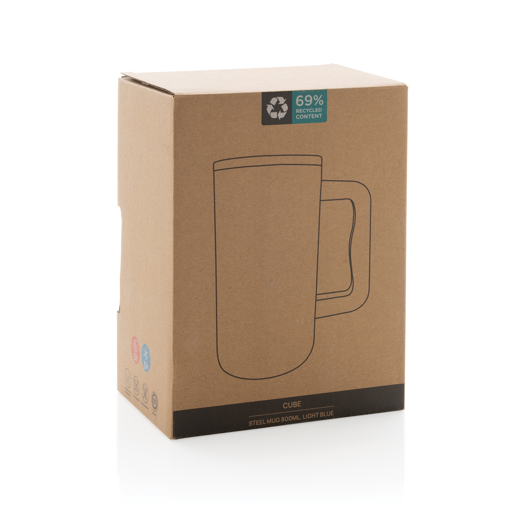 Taza Cube de acero reciclado RCS de 800ml.