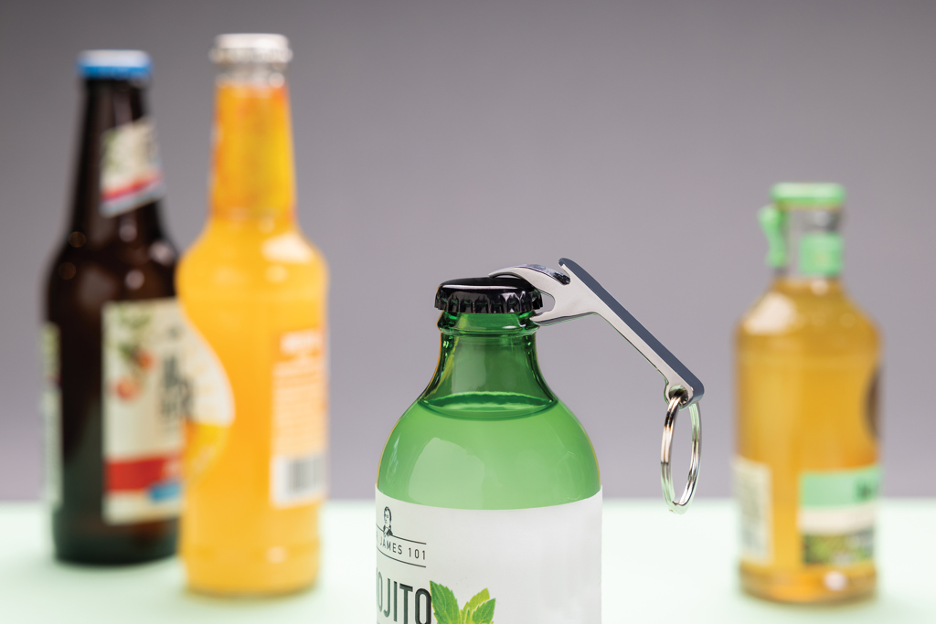 Llavero abridor botellas de aleación de zinc reciclado RCS
