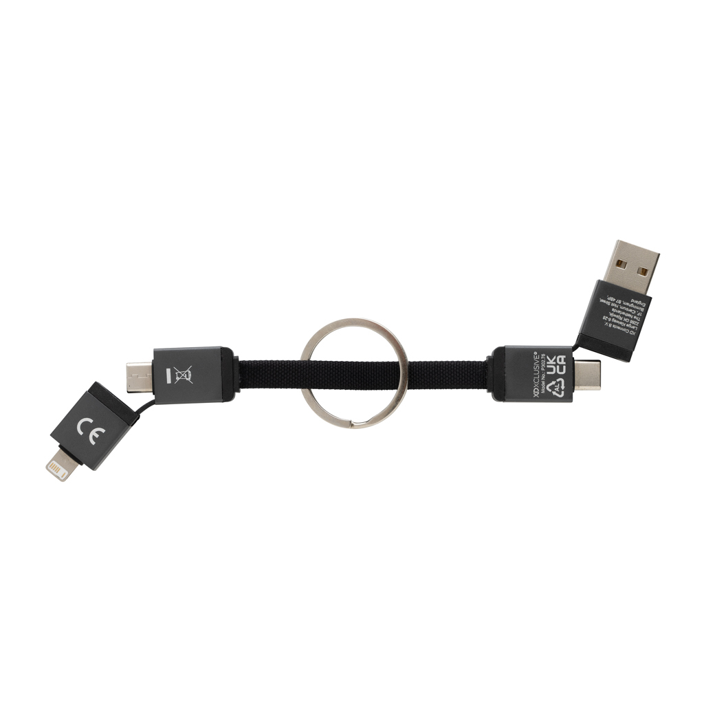 Cable carga rápida 4 en 1 de aluminio reciclado Terra 60W