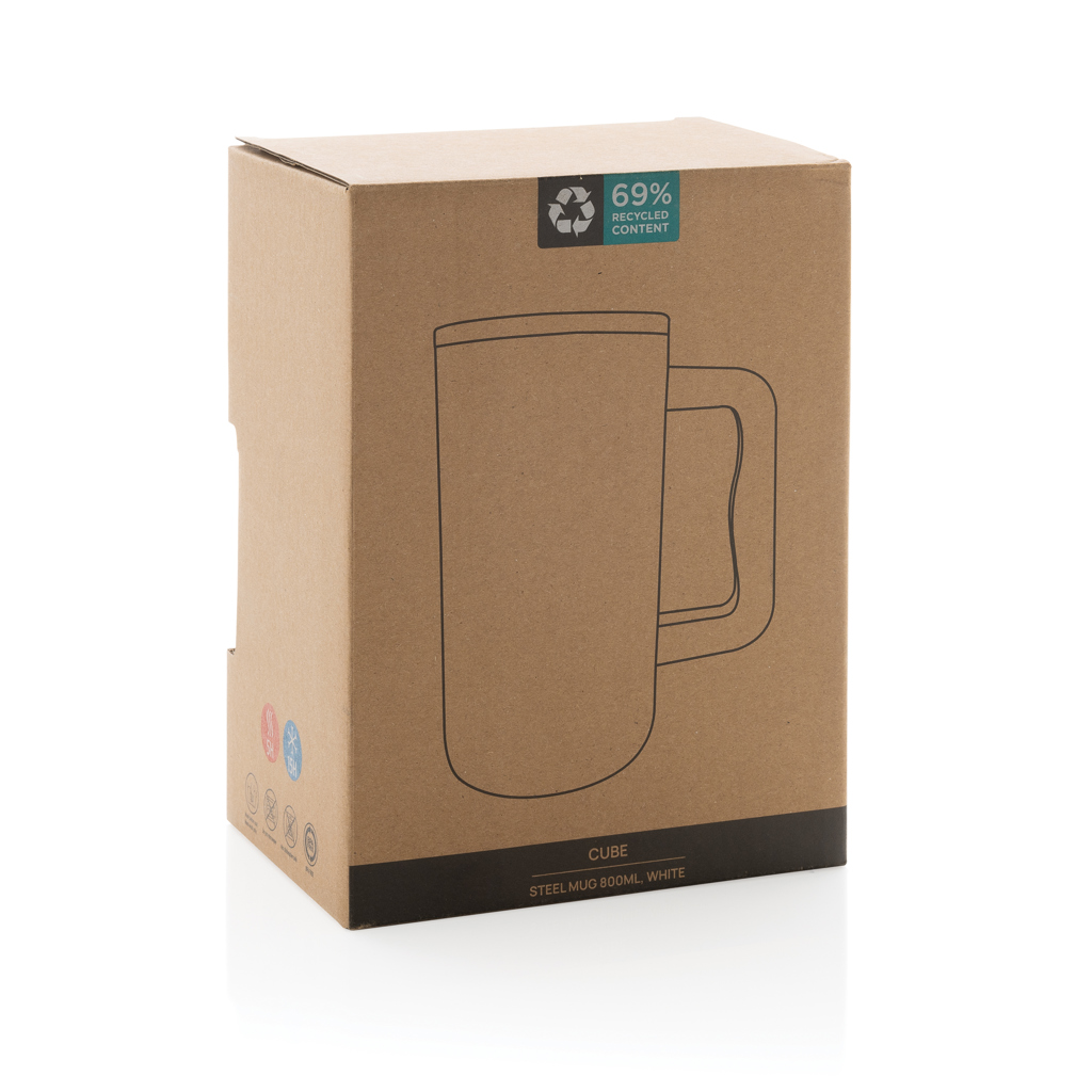 Taza Cube de acero reciclado RCS de 800ml.