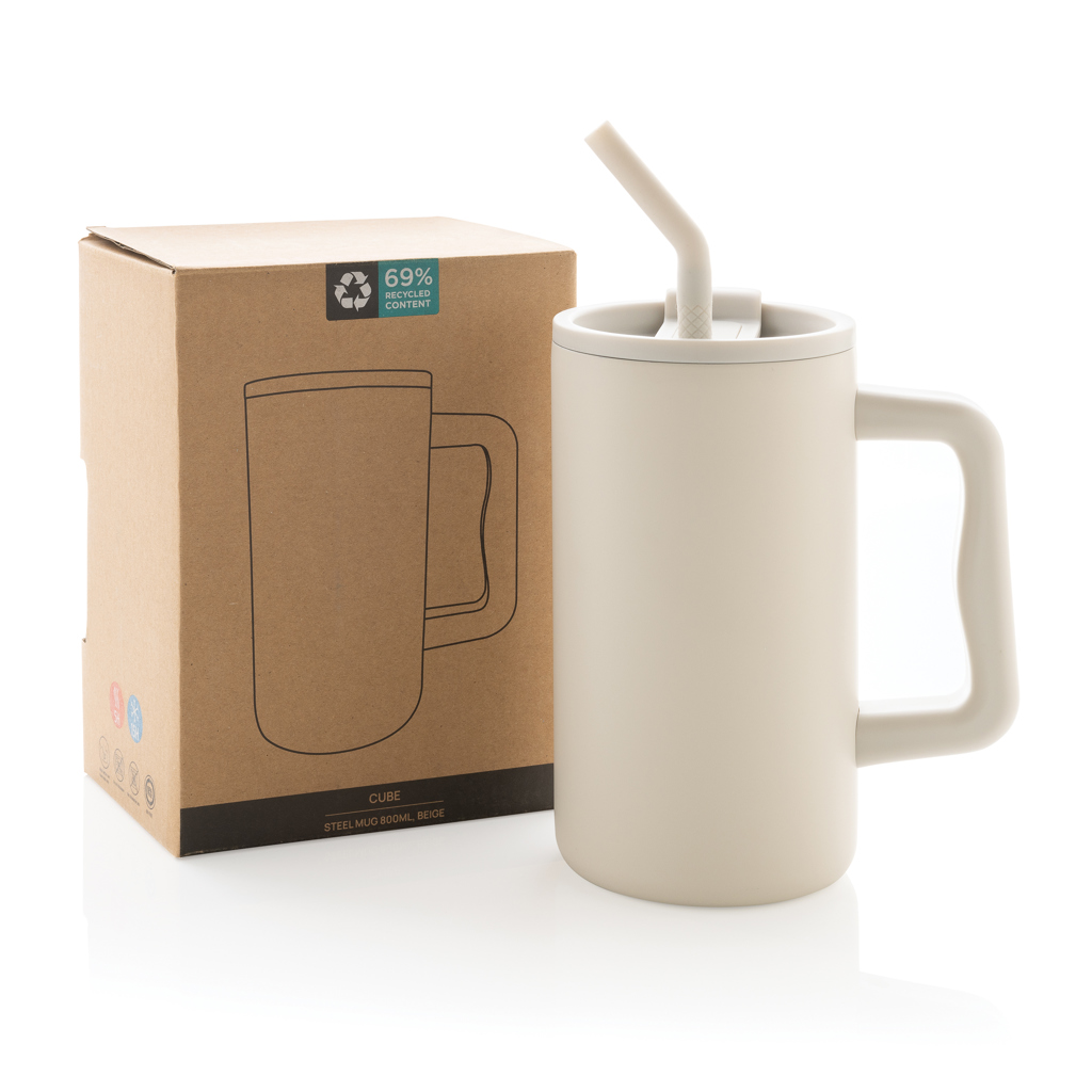 Taza Cube de acero reciclado RCS de 800ml.