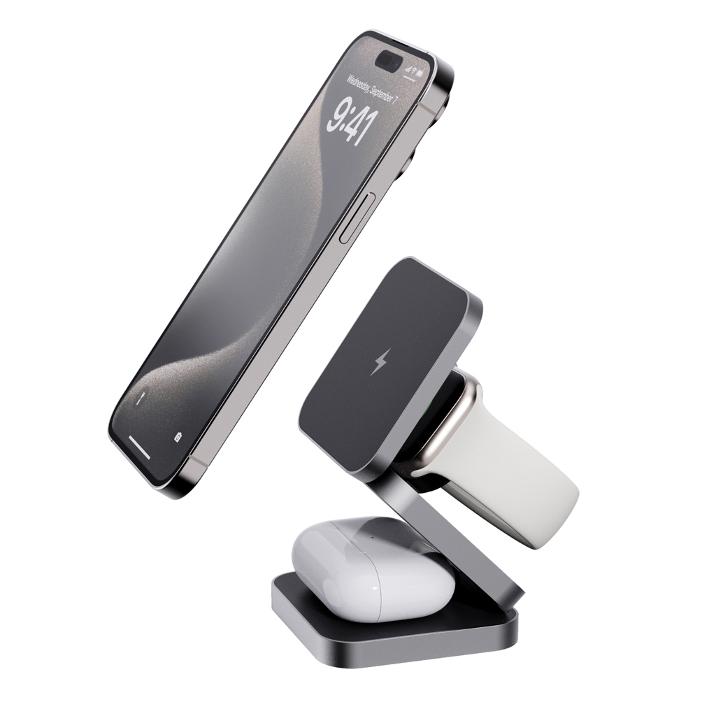 Cargador 15W Terra RCS aluminio reciclado plegable 3 en 1