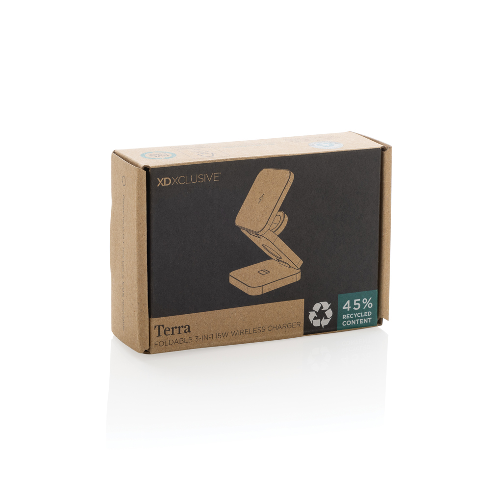 Cargador 15W Terra RCS aluminio reciclado plegable 3 en 1
