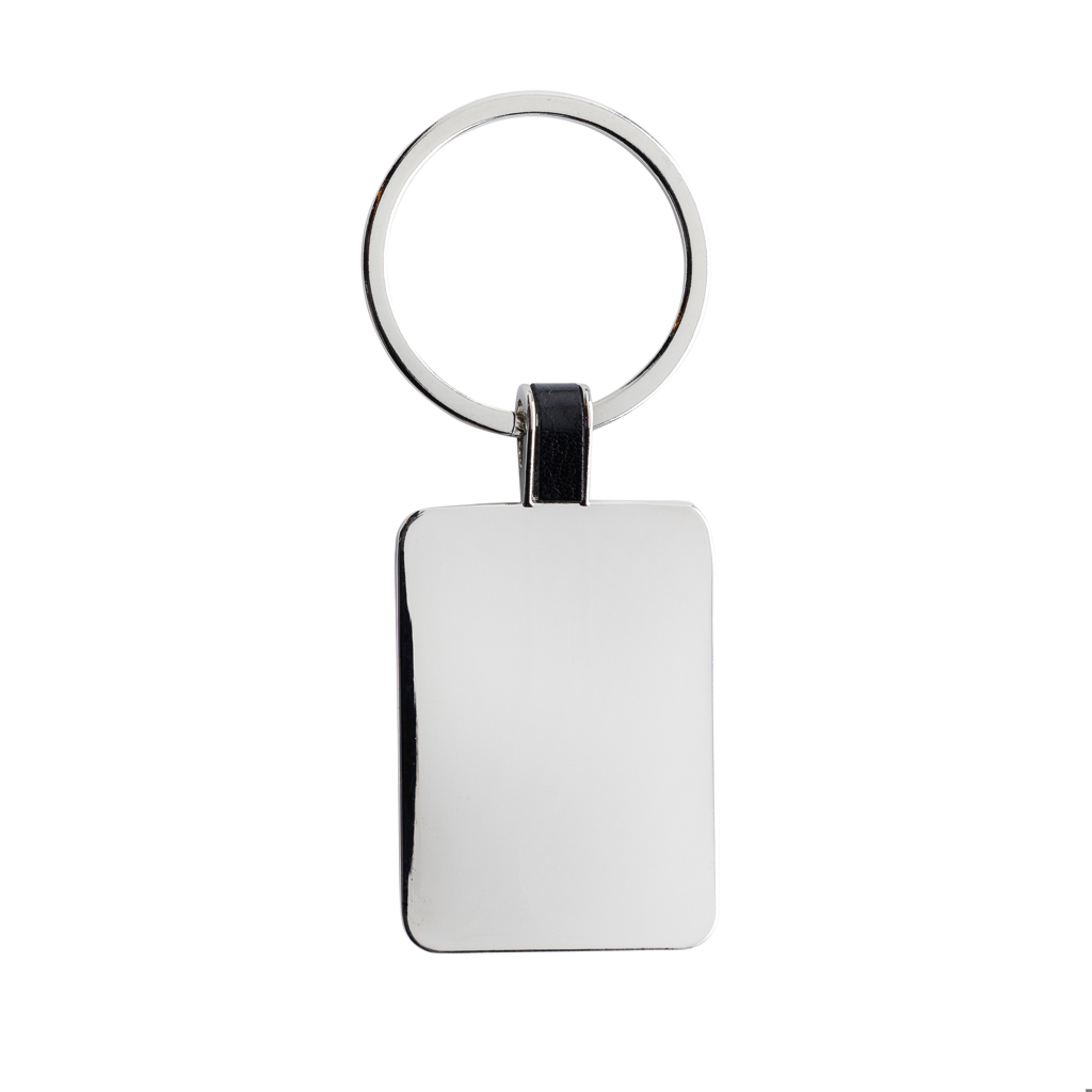 Llavero rectangular de aleación de zinc reciclado RCS