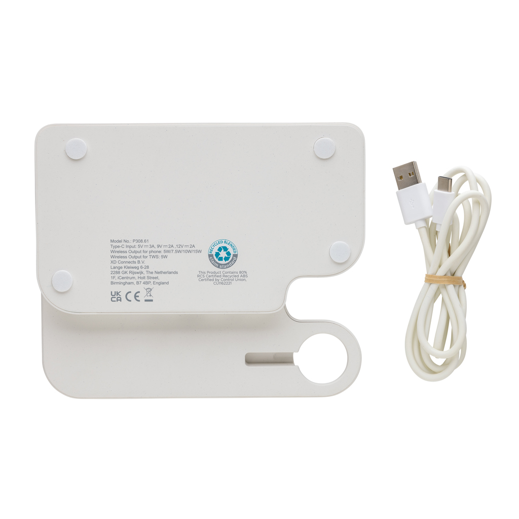 Cargador dual Joltz RCS reciclado 15W con ranura iWatch