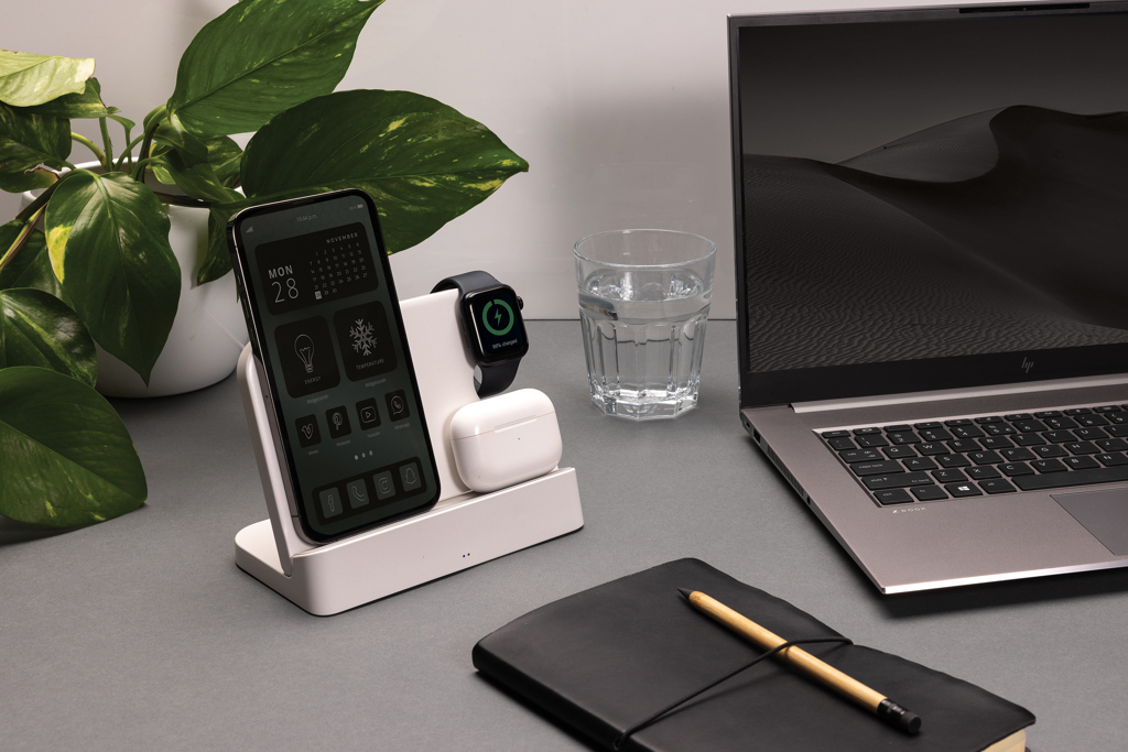 Cargador dual Joltz RCS reciclado 15W con ranura iWatch