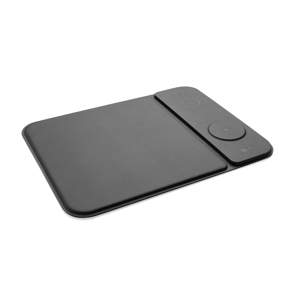 Alfombrilla de ratón Swiss Peak RCS PU reciclado 15W 3 en 1