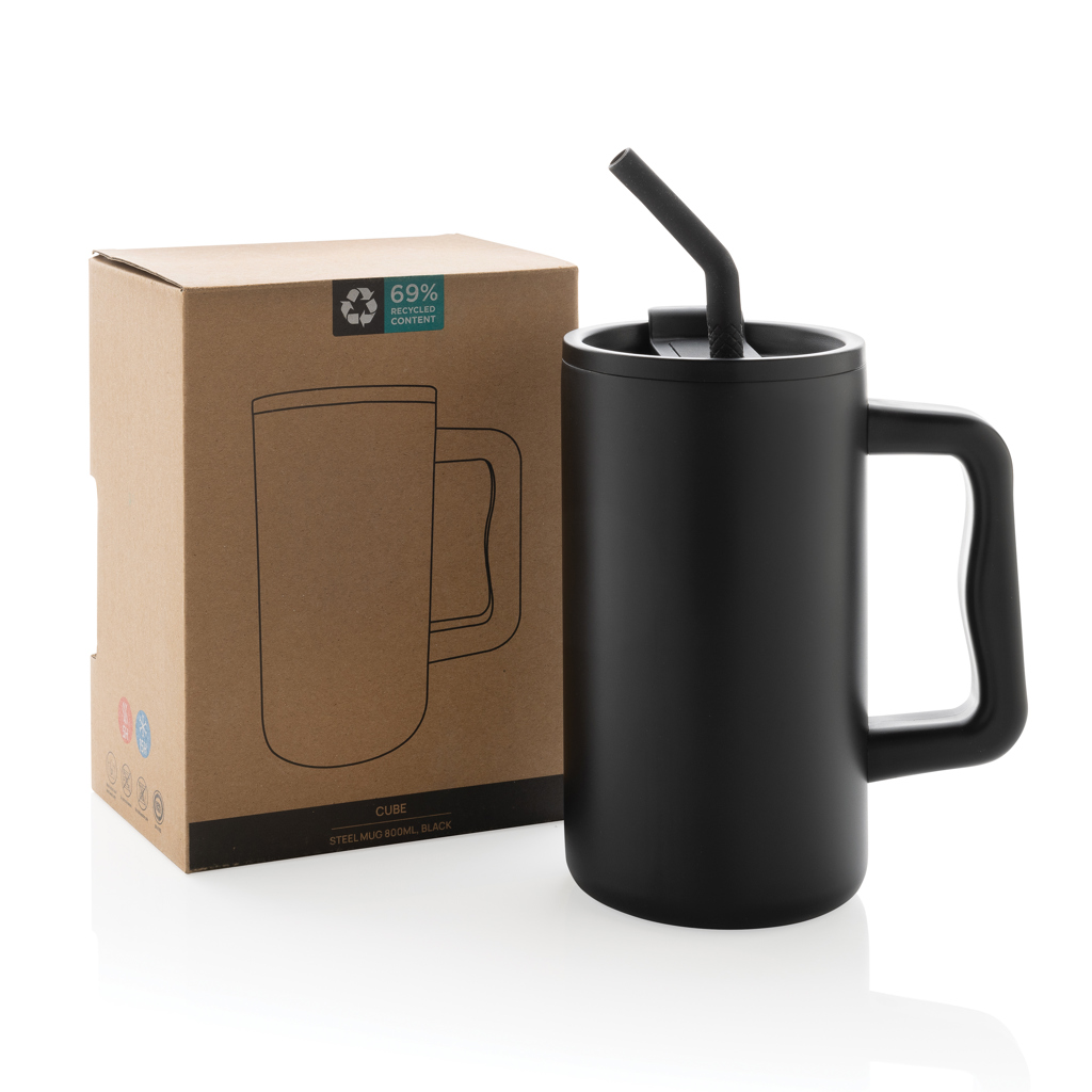Taza Cube de acero reciclado RCS de 800ml.