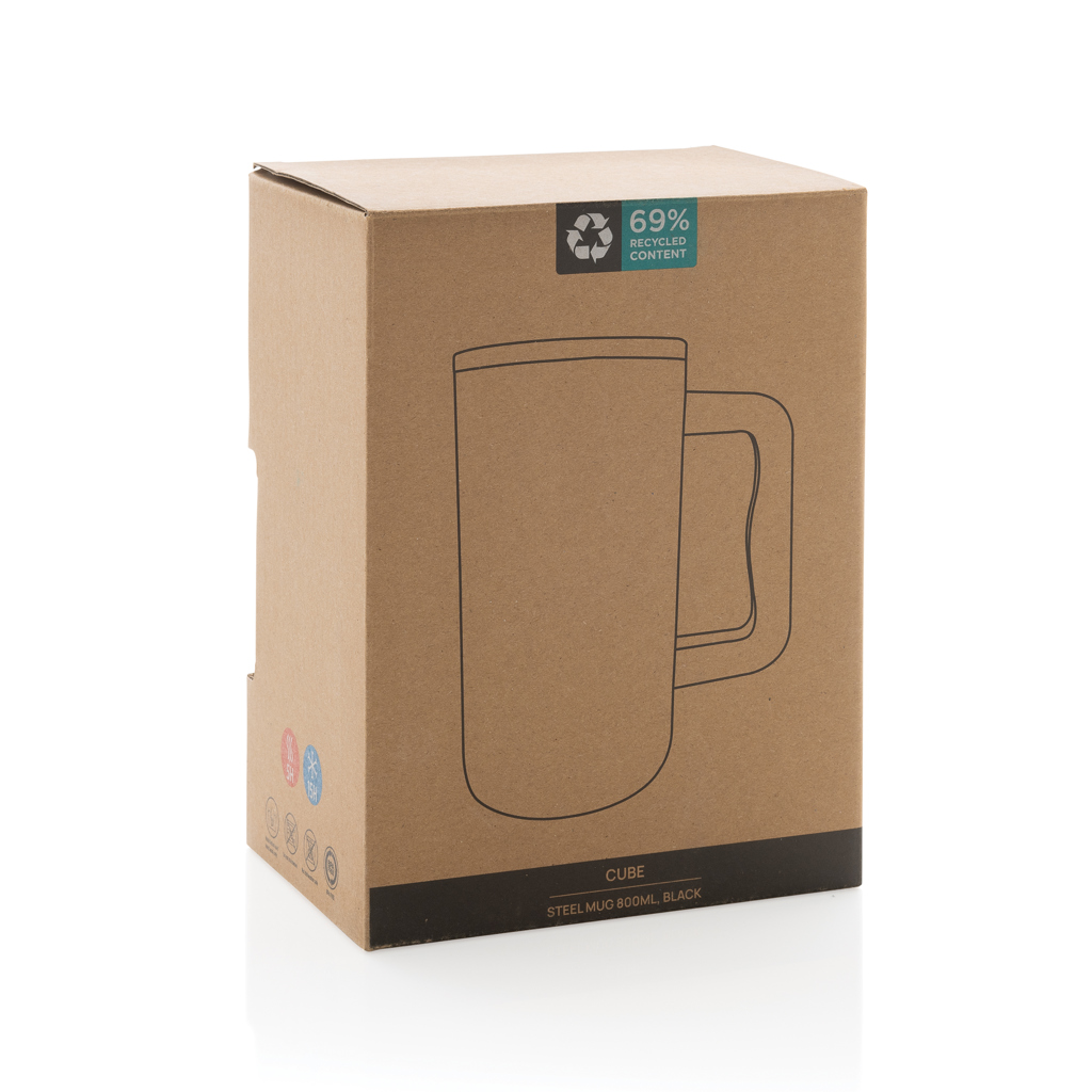Taza Cube de acero reciclado RCS de 800ml.