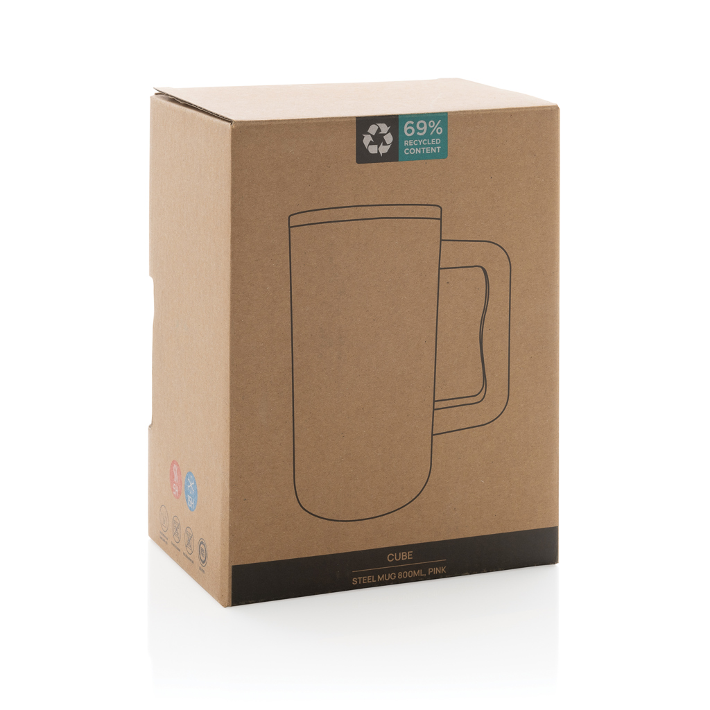 Taza Cube de acero reciclado RCS de 800ml.