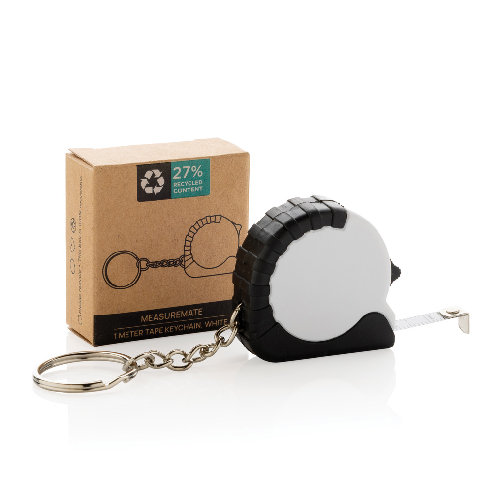 Llavero con cinta de 1m de ABS reciclado MeasureMate RCS