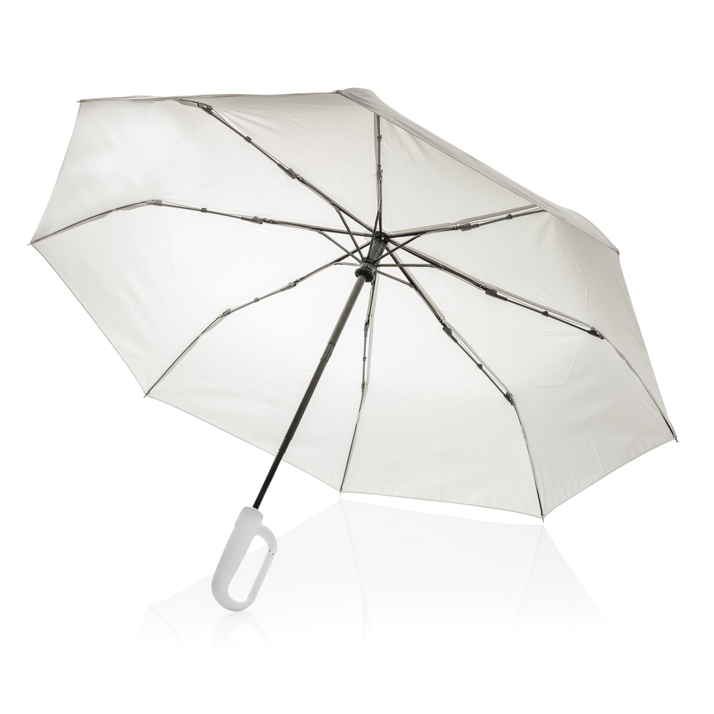 Paraguas Yara 21" AWARE™ RPET de color liso con mosquetón