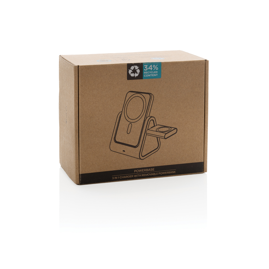 Cargador Powerbase 3 en 1 de plástico reciclado  RCS