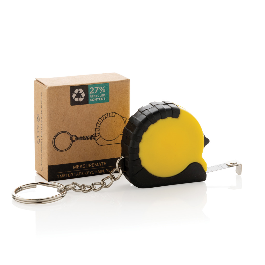 Llavero con cinta de 1m de ABS reciclado MeasureMate RCS