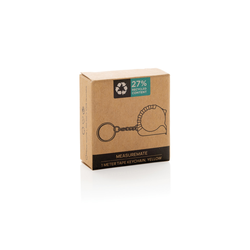 Llavero con cinta de 1m de ABS reciclado MeasureMate RCS