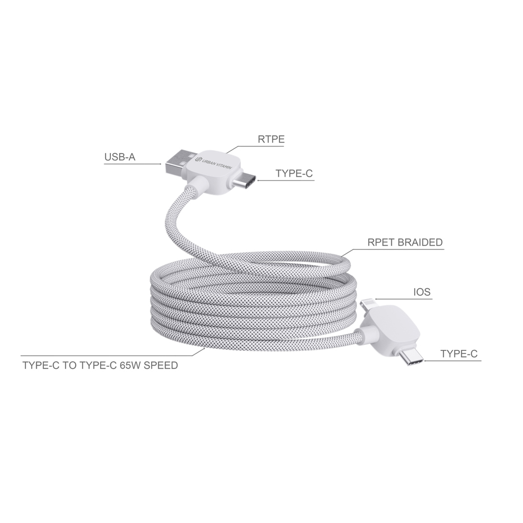 Cable magnético TPE/PET reciclado Urban Vitamin Stockton 65W