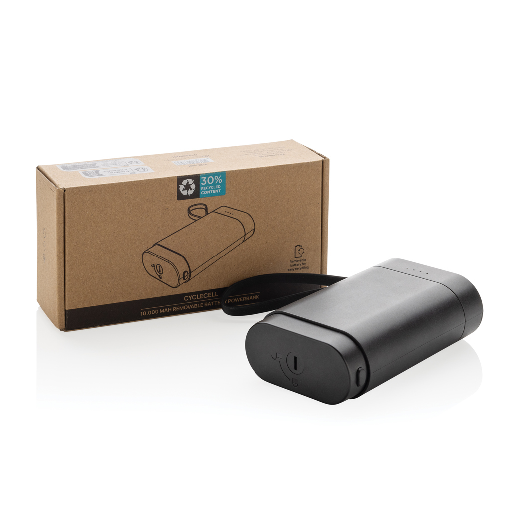 Powerbank con batería extraíble CycleCell de 10.000 mah