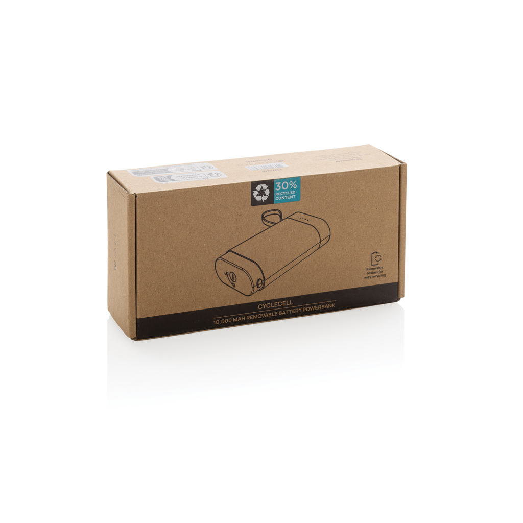 Powerbank con batería extraíble CycleCell de 10.000 mah